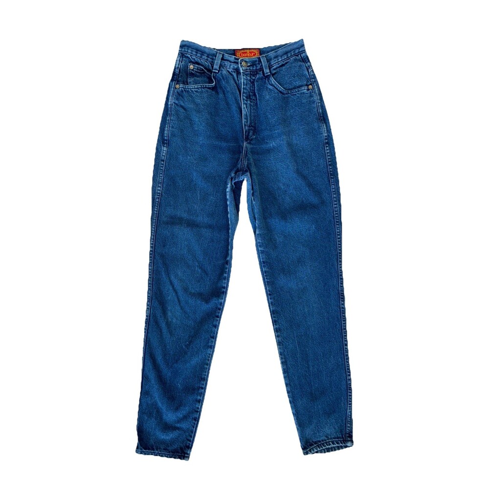 Vtg 80s 90s Bonjour High Waisted Tapered Leg Mom Jeans Size 10 Blue Denim Grunge